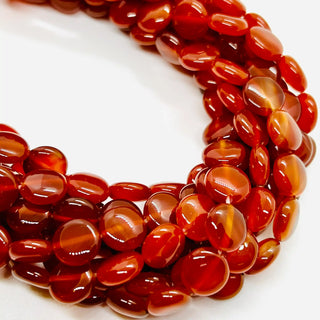 filo di corniola cerchio pastiglia 10 mm colore rosso spento - Perle Pietre Dure per Bigiotteria e Gioielli