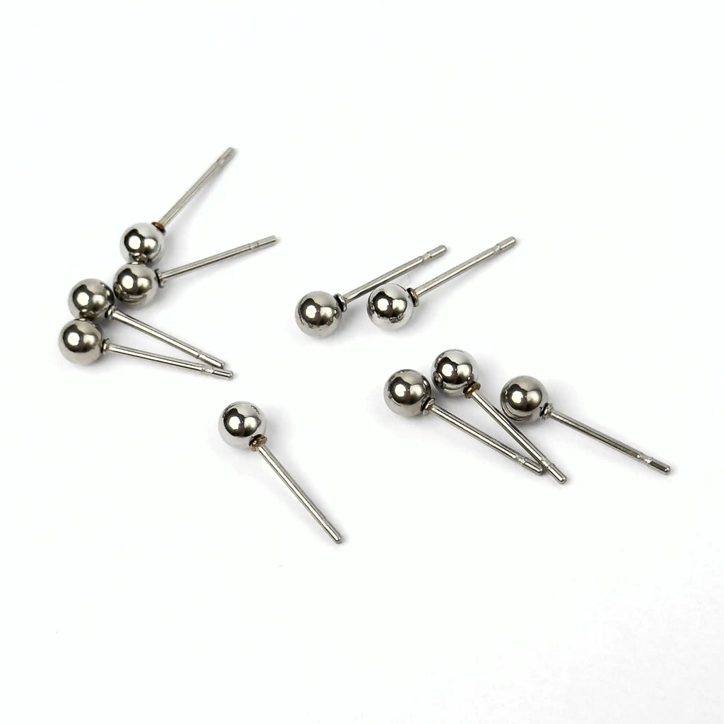 Orecchini A Perno In Argento 925 Con Sfera 4 Mm - Gioielli Britannici Heather Needham Silver In Confezione Regalo - 5