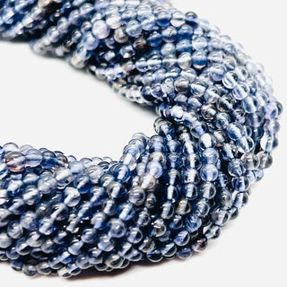 filo di iolite naturale sfera colore bluette 3 mm - Perle Pietre Dure per Bigiotteria e Gioielli