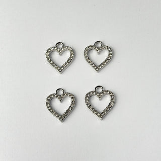 Pendente Smaltato Cuore con Strass - 15mm