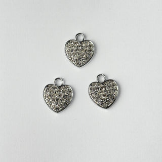 Pendente Smaltato Cuore con Strass - 13mm