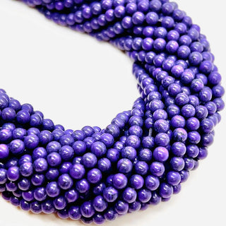 filo di haulite sfera 3 mm colore viola intenso anticato - Perle Pietre Dure per Bigiotteria e Gioielli