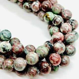 filo di agata sfera 12 mm colore verde e brunito - Perle Pietre Dure per Bigiotteria e Gioielli