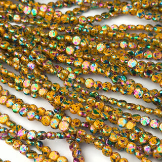 Perle Iridia Giallo Miele Disco 6mm - Filo da 80 cm