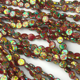 Perle Iridia Bordeaux Disco 8mm - Filo da 80 cm