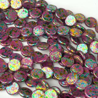 Perle Iridia Malva Disco 12mm - Filo da 80 cm