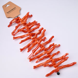 Rami Corallo in Arancio Vermiglio con Venatura Bianca 47-32mm - Sarobidy