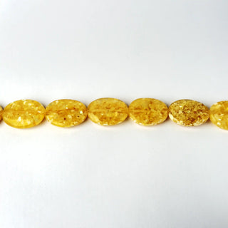 Perle in Resina Ovale Giallo - 26 x 22 mm - Perle per Bigiotteria e Gioielli fai da te