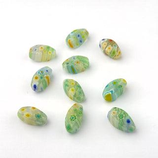 Perline Millefiori Artigianali Multicolore Ovale 16x8mm