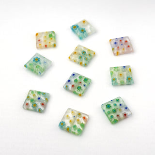 Perline Millefiori Artigianali Multicolore Quadrato 14mm