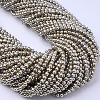 Perle di Maiorca Crystal Platinum Tonda 3mm - Filo da 40 cm