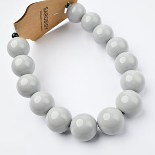 Perle in Resina Tonde 17mm Grigio - Filo da 25 cm | Sarobidy