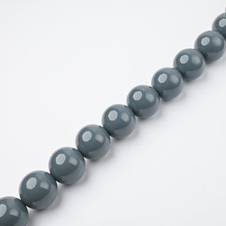 Perle in Resina Tonde 17mm Grigio Fumo - Filo da 25 cm | Sarobidy