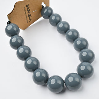 Perle in Resina Tonde 17mm Grigio Fumo - Filo da 25 cm | Sarobidy