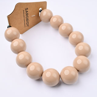 Perle in Resina Tonde 20mm Beige - Filo da 25 cm | Sarobidy