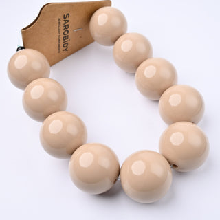 Perle in Resina Tonde 25mm Beige - Filo da 25 cm | Sarobidy