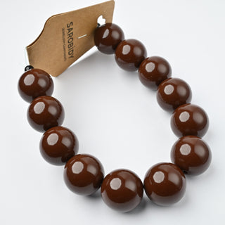 Perle in Resina Tonde 20mm Marrone - Filo da 25 cm | Sarobidy