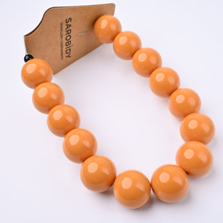 Perle in Resina Tonde 17mm Giallo Ocra - Filo da 25 cm | Sarobidy