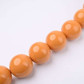 Perle in Resina Tonde 30mm Giallo Ocra - Filo da 25 cm | Sarobidy