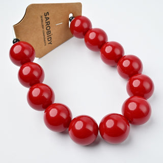 Perle in Resina Tonde 20mm Rosso Scuro - Filo da 25 cm | Sarobidy