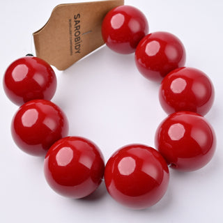 Perle in Resina Tonde 30mm Rosso Scuro - Filo da 25 cm | Sarobidy