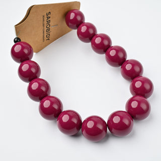 Perle in Resina Tonde 17mm Viola Ciclamino - Filo da 25 cm | Sarobidy