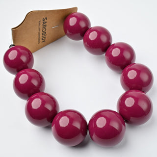 Perle in Resina Tonde 25mm Viola Ciclamino - Filo da 25 cm | Sarobidy