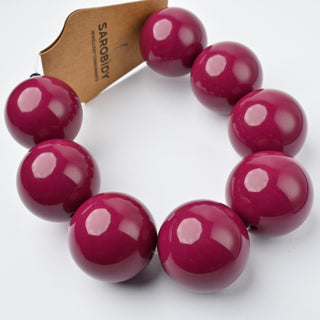 Perle in Resina Tonde 30mm Viola Ciclamino - Filo da 25 cm | Sarobidy