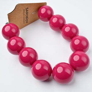 Perle in Resina Tonde 25mm Fucsia - Filo da 25 cm | Sarobidy