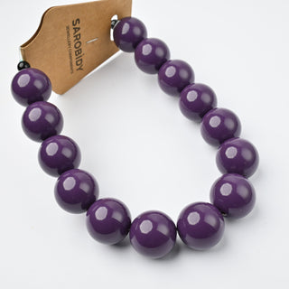 Perle in Resina Tonde 17mm Viola - Filo da 25 cm | Sarobidy