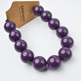 Perle in Resina Tonde 20mm Viola - Filo da 25 cm | Sarobidy