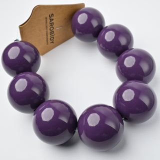 Perle in Resina Tonde 30mm Viola - Filo da 25 cm | Sarobidy