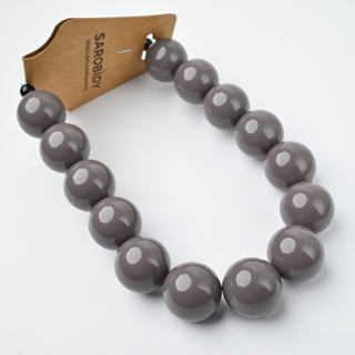 Perle in Resina Tonde 17mm Grigio Violaceo - Filo da 25 cm | Sarobidy