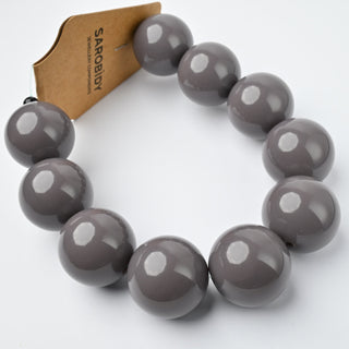 Perle in Resina Tonde 25mm Grigio Violaceo - Filo da 25 cm | Sarobidy