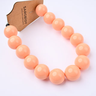 Perle in Resina Tonde 17mm Salmone - Filo da 25 cm | Sarobidy