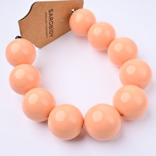 Perle in Resina Tonde 25mm Salmone - Filo da 25 cm | Sarobidy