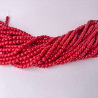 Perle in Pasta di Vetro Cilindro Rosso Corallo 8x6mm