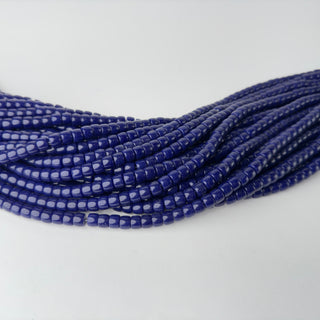 Perle in Pasta di Vetro Cilindro Blu 8x6mm