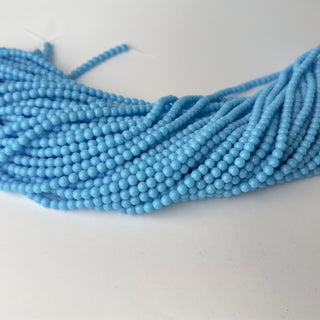 Perle in Pasta di Vetro Tondo Azzurro 6mm