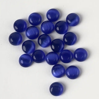 Cabochon Occhi di Gatto Tondo Blu 8mm per bigiotteria e gioielli fai da te