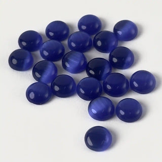 Cabochon Occhi di Gatto Tondo Blu 8mm per bigiotteria e gioielli fai da te