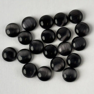 Cabochon Occhi di Gatto Tondo Grigio Scuro 8mm per bigiotteria e gioielli fai da te