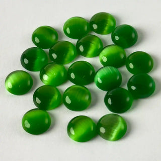 Cabochon Occhi di Gatto Tondo Verde Scuro 8mm per bigiotteria e gioielli fai da te