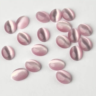 Cabochon Occhi di Gatto Ovale Rosa 9x5mm per bigiotteria e gioielli fai da te