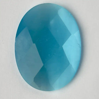 Cabochon Occhi di Gatto Ovale Azzurro 40x30mm per bigiotteria e gioielli fai da te