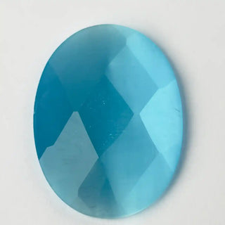 Cabochon Occhi di Gatto Ovale Azzurro 40x30mm per bigiotteria e gioielli fai da te