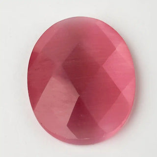 Cabochon Occhi di Gatto Ovale Rosa 40x30mm per bigiotteria e gioielli fai da te