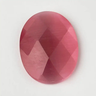 Cabochon Occhi di Gatto Ovale Rosa 40x30mm per bigiotteria e gioielli fai da te