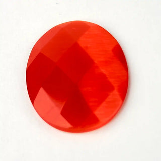 Cabochon Occhi di Gatto Ovale Arancione Scuro 40x30mm per bigiotteria e gioielli fai da te