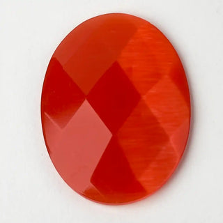 Cabochon Occhi di Gatto Ovale Arancione Scuro 40x30mm per bigiotteria e gioielli fai da te